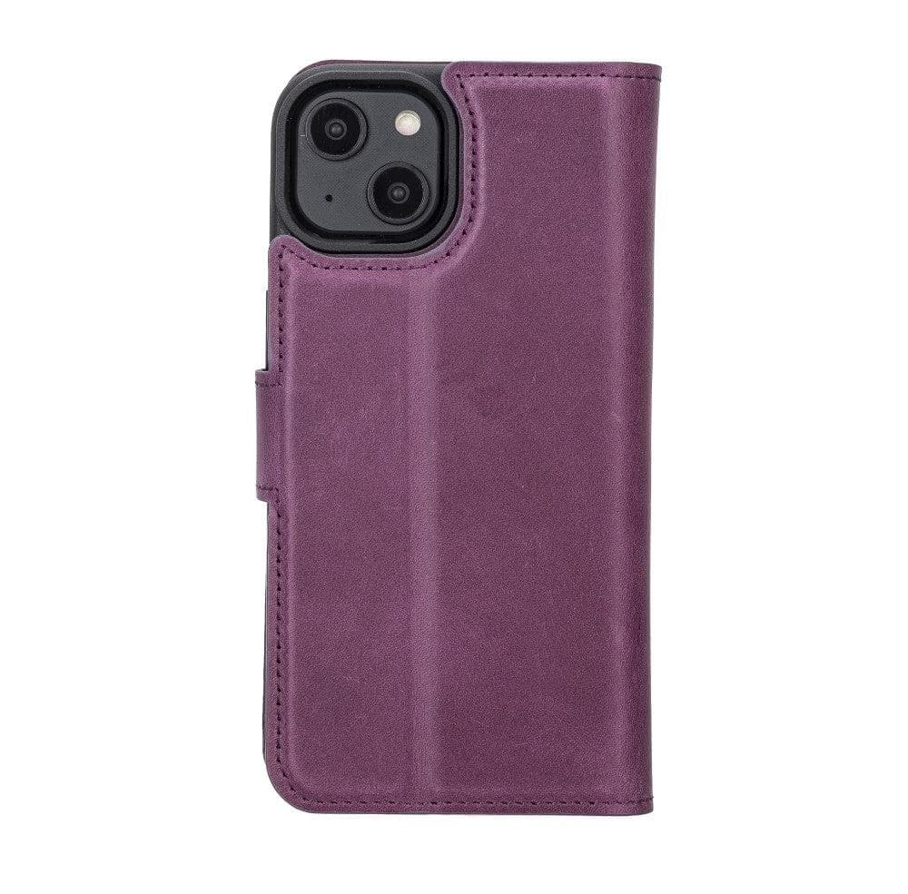 Magic iPhone 14 Detachable Genuine Darker Color Leather Wallet Case