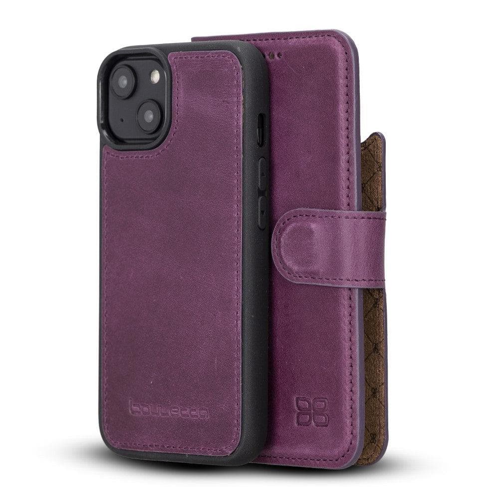 Magic iPhone 14 Detachable Genuine Darker Color Leather Wallet Case