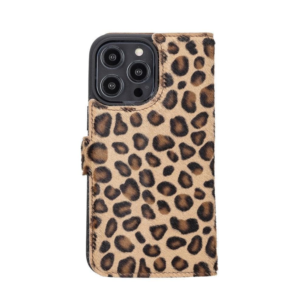 Magic iPhone 14 Pro Max Detachable Genuine Darker Color Leather Wallet Case