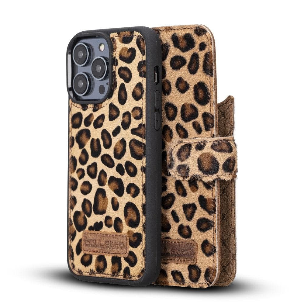 Magic iPhone 14 Pro Max Detachable Genuine Darker Color Leather Wallet Case