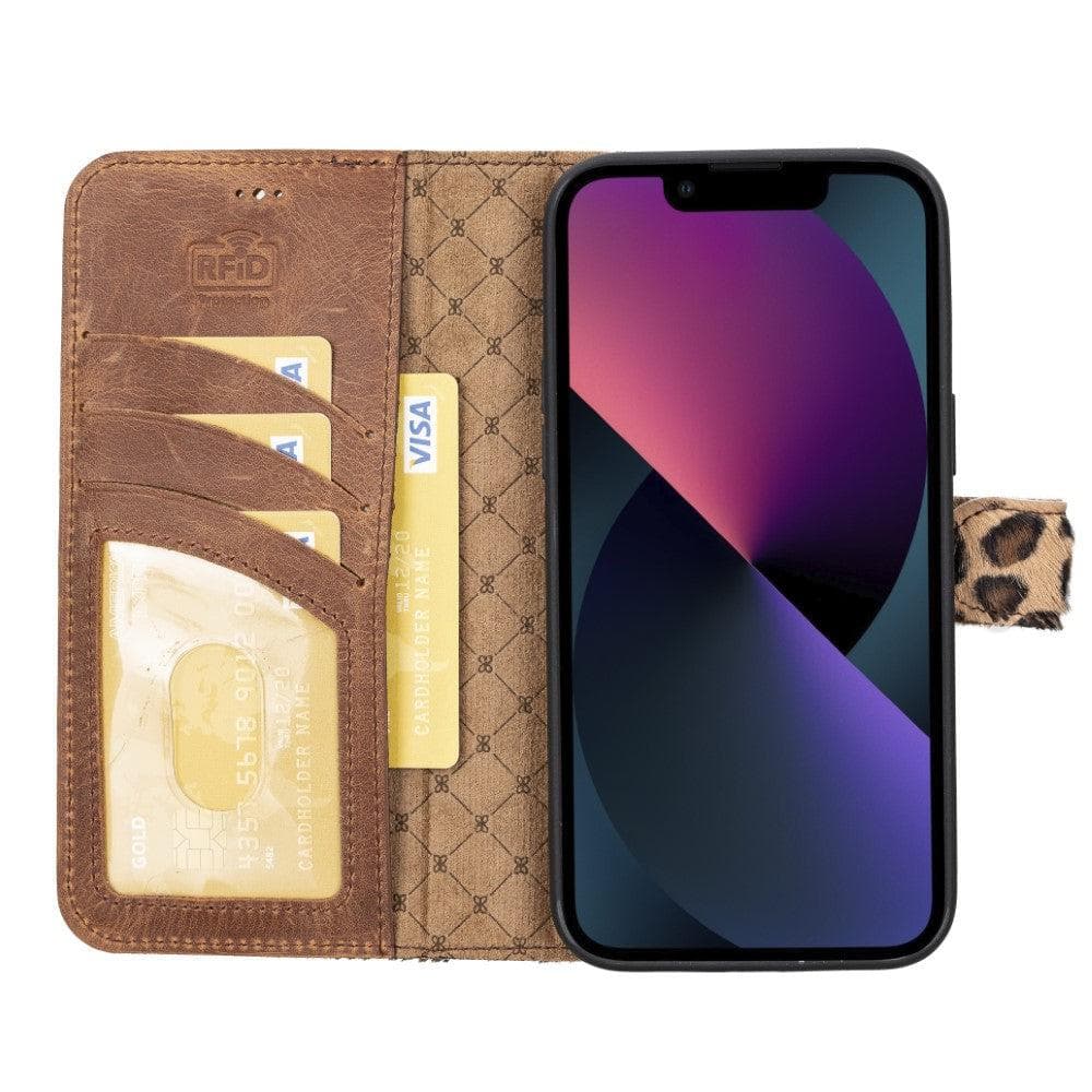 Magic iPhone 14 Pro Max Detachable Genuine Darker Color Leather Wallet Case
