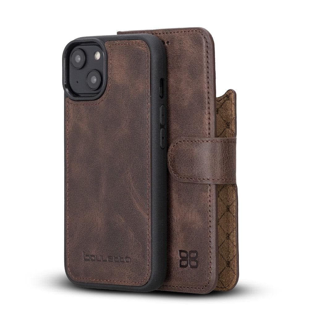 Magic iPhone 14 Detachable Genuine Darker Color Leather Wallet Case