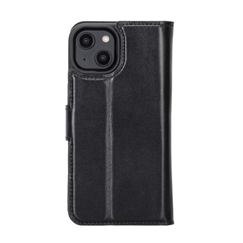 Magic iPhone 14 Detachable Genuine Darker Color Leather Wallet Case