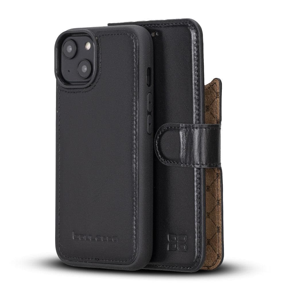 Magic iPhone 14 Pro Max Detachable Genuine Darker Color Leather Wallet Case