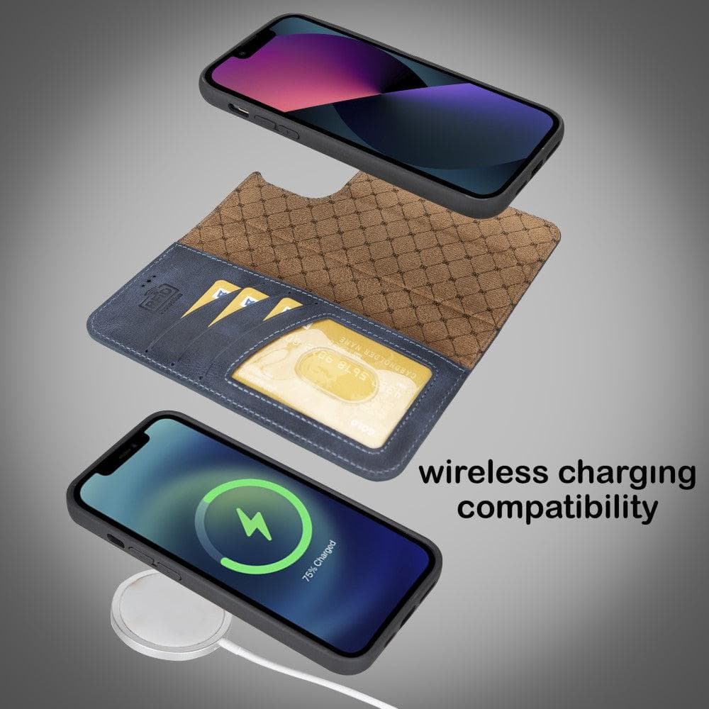 Magic iPhone 14 Detachable Genuine Darker Color Leather Wallet Case