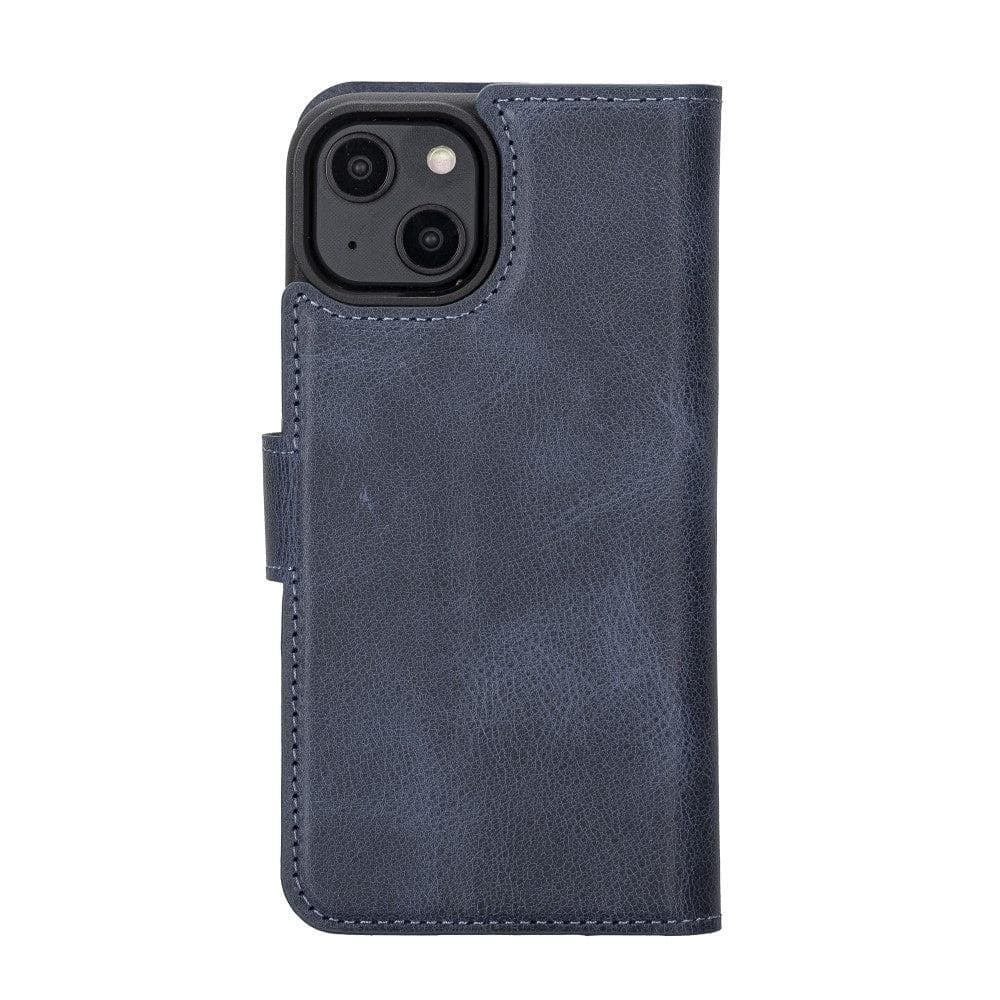 Magic iPhone 14 Detachable Genuine Darker Color Leather Wallet Case