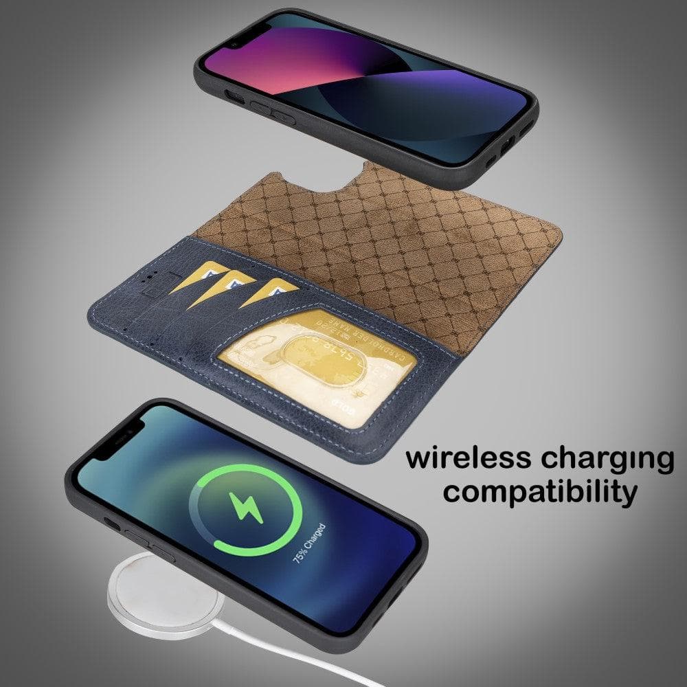 Magic iPhone 14 Detachable Genuine Darker Color Leather Wallet Case