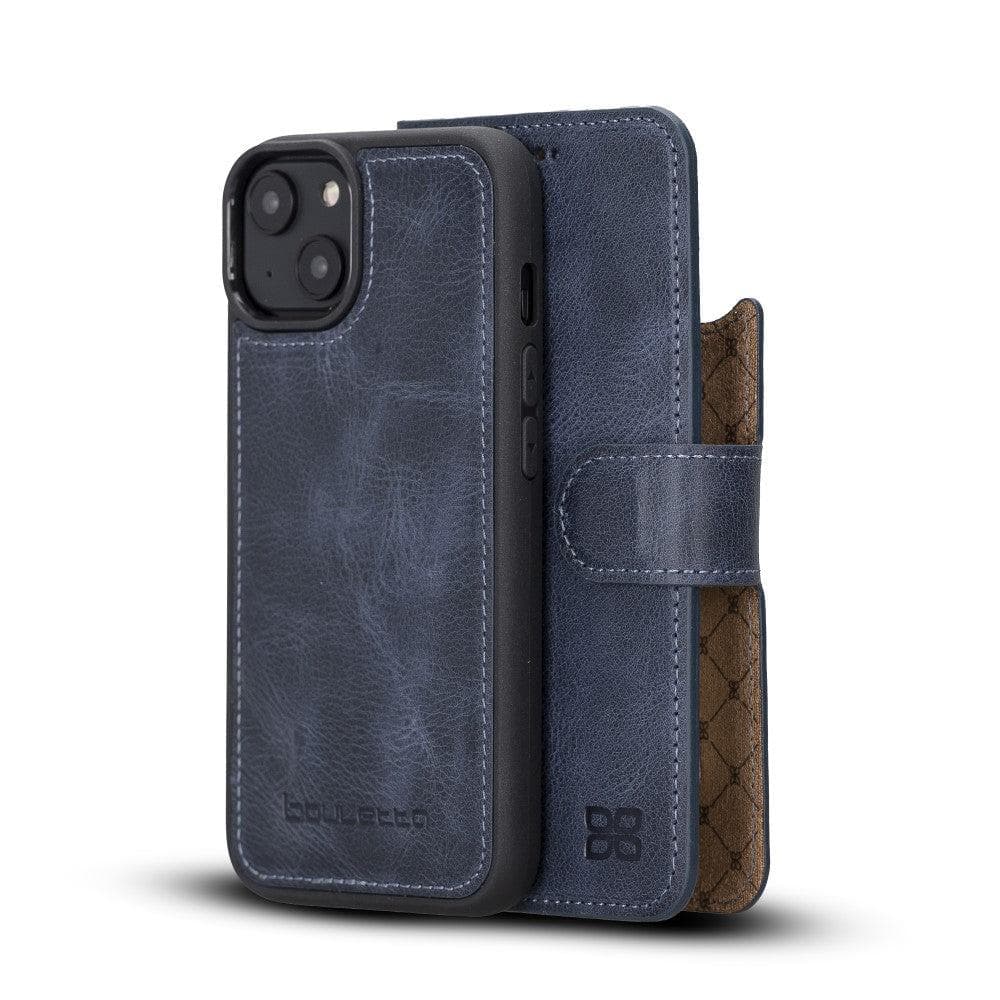 Magic iPhone 14 Plus Detachable Genuine Darker Color Leather Wallet Case