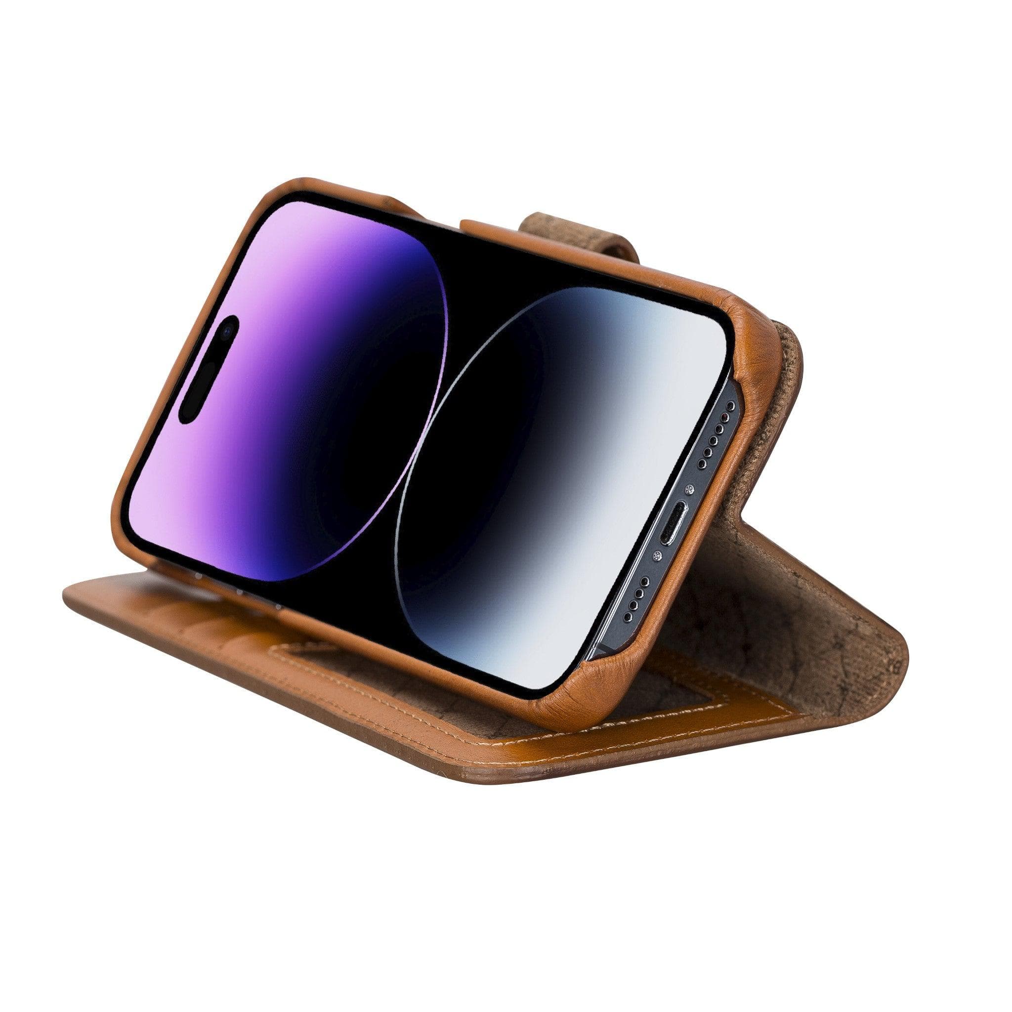 F360 Magic Genuine Leather iPhone 14 Pro Max Detachable Wallet Case