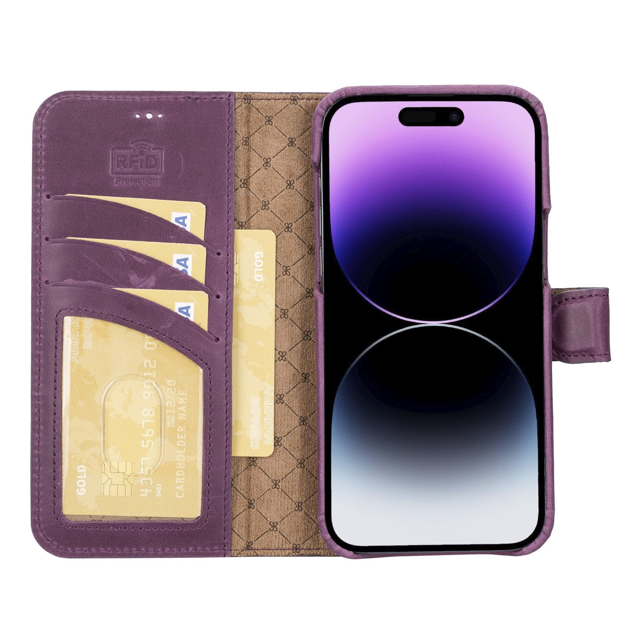 F360 Magic Genuine Leather iPhone 14 Pro Max Detachable Wallet Case