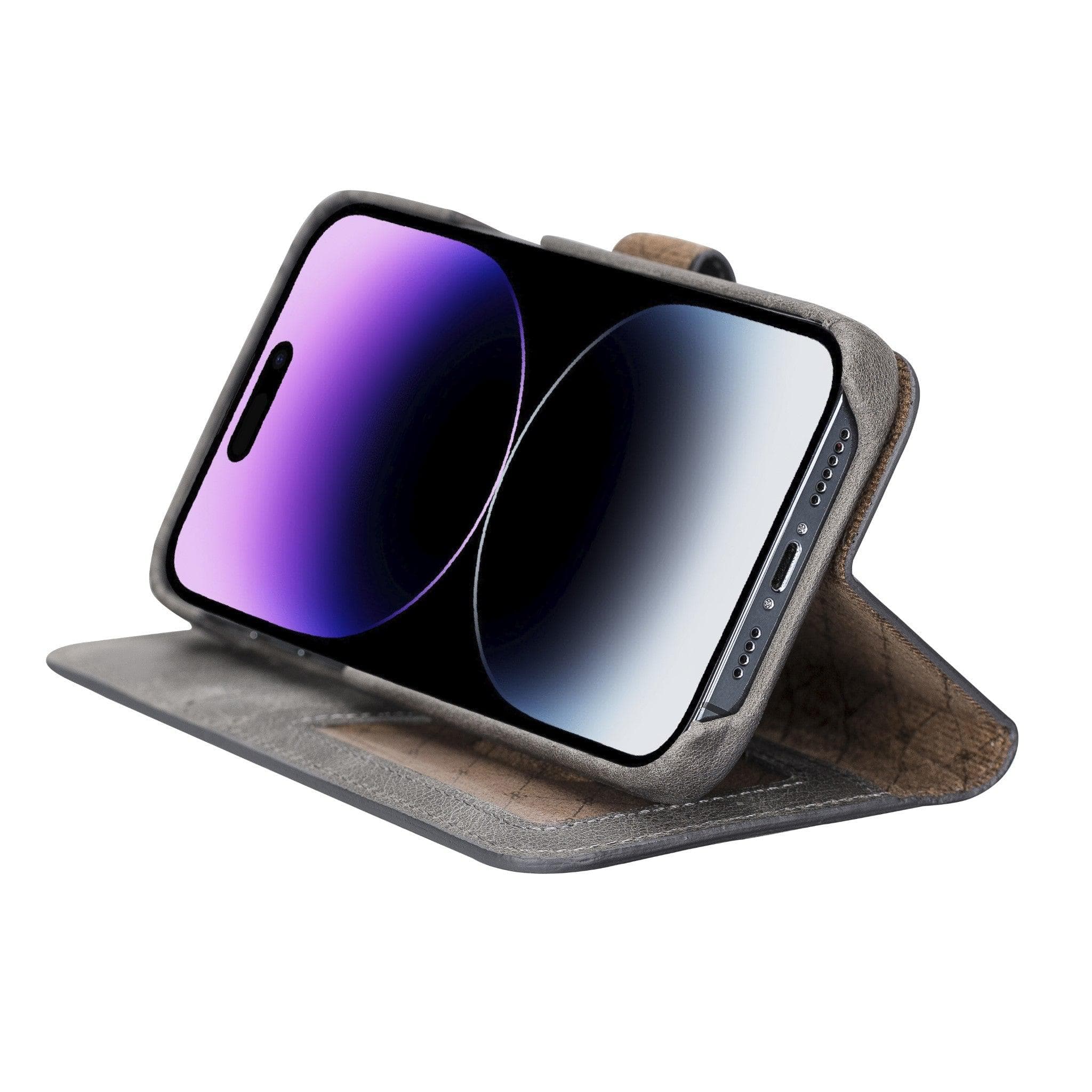 F360 Magic Genuine Leather iPhone 14 Plus Detachable Wallet Case