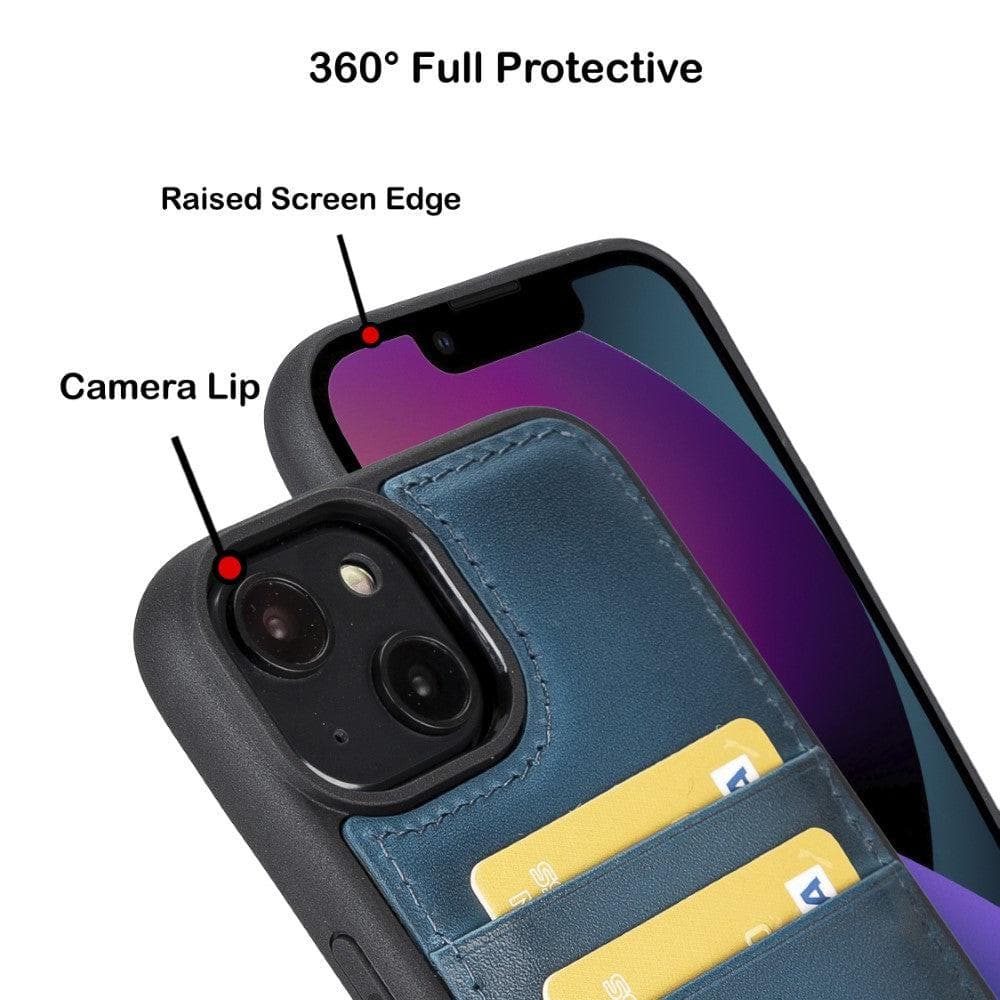 Flex Cover Genuine Leather iPhone 14 Case with Card Holder