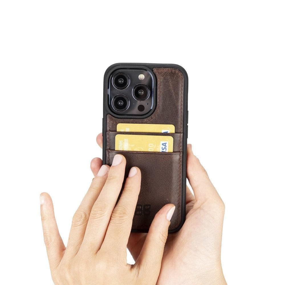Flex Cover Genuine Leather iPhone 14 Pro Case with Card Holder