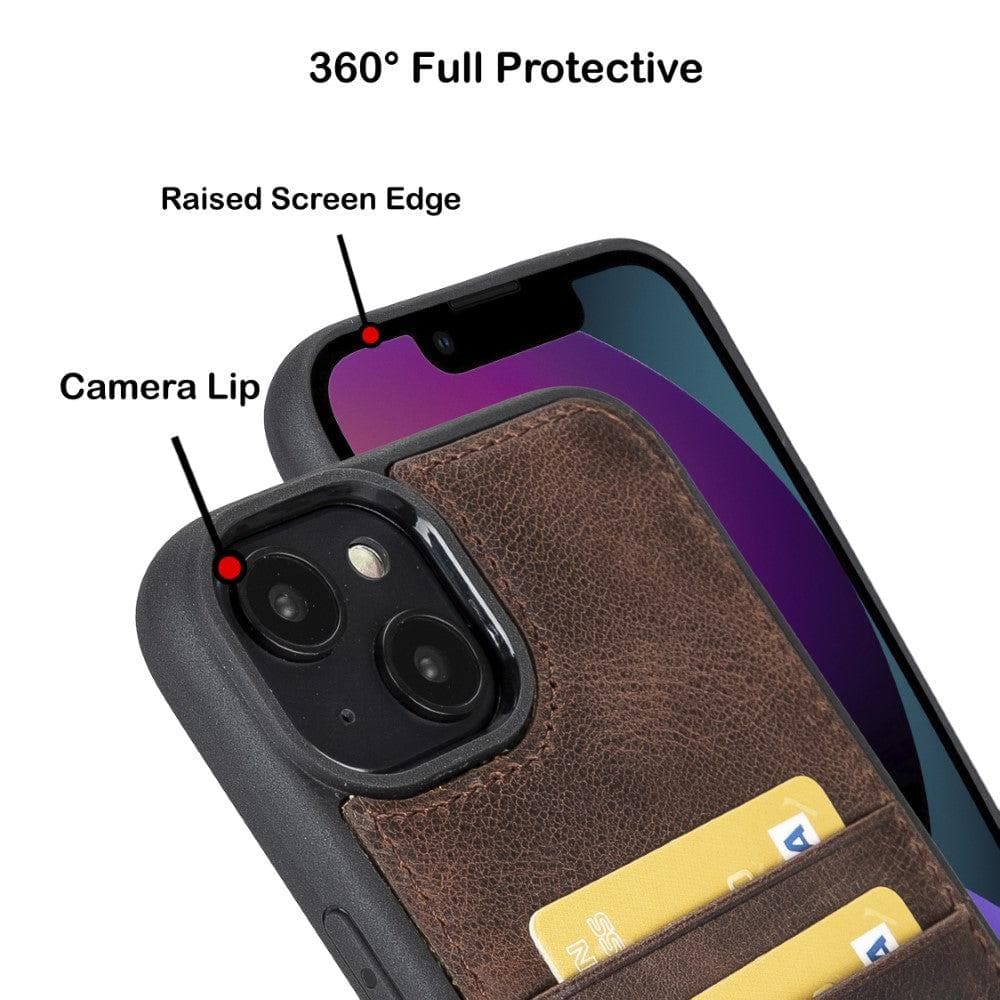 Flex Cover Genuine Leather iPhone 14 Plus Case with Card Holder