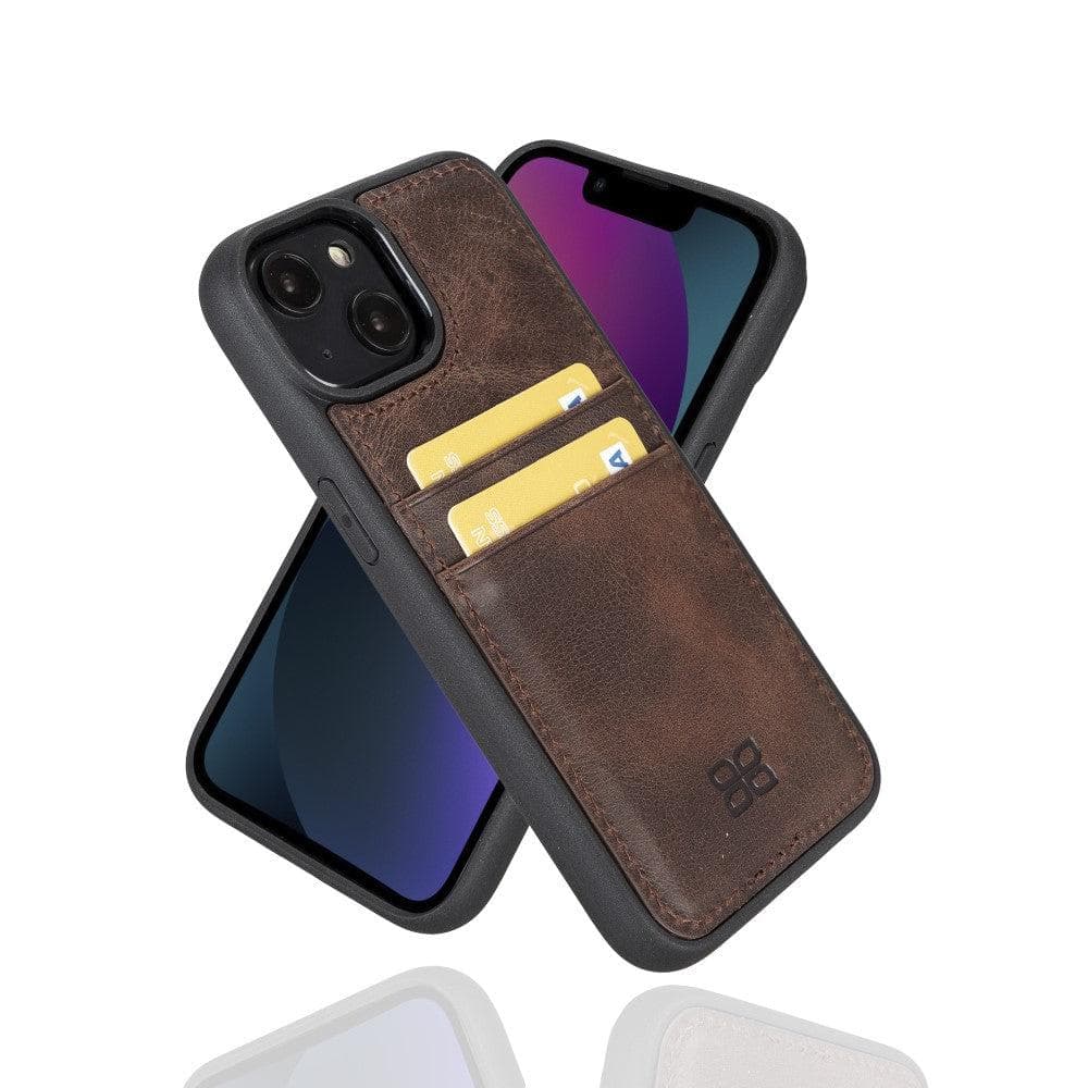 Flex Cover Genuine Leather iPhone 14 Case with Card Holder