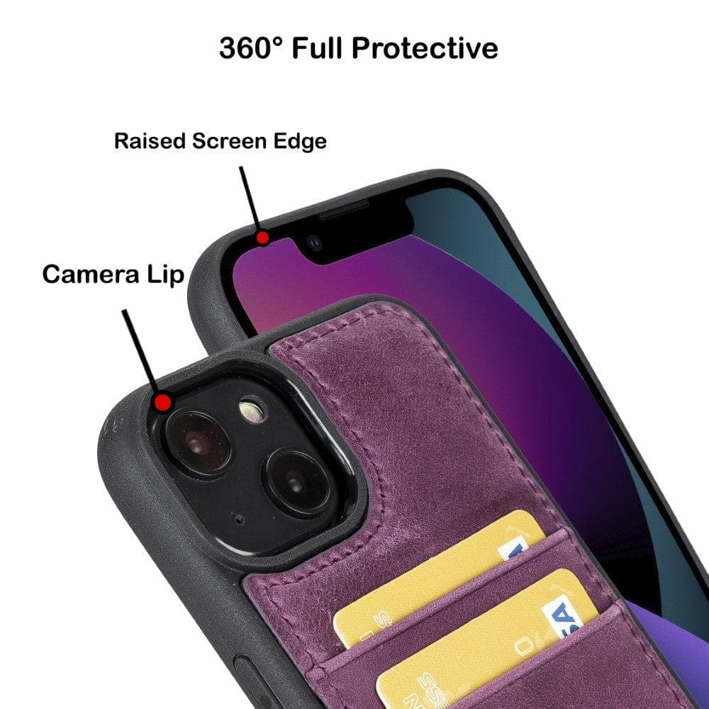 Flex Cover Genuine Leather iPhone 14 Plus Case with Card Holder