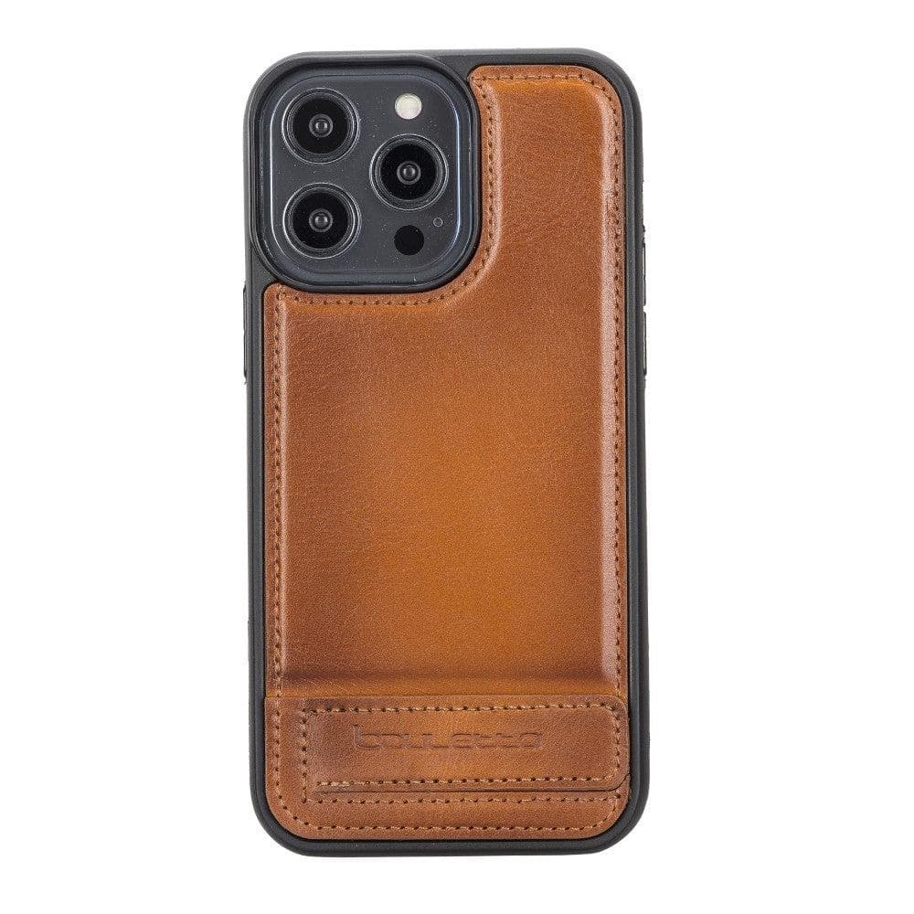 Flex Base Genuine Leather iPhone 14 Plus Case with Stand