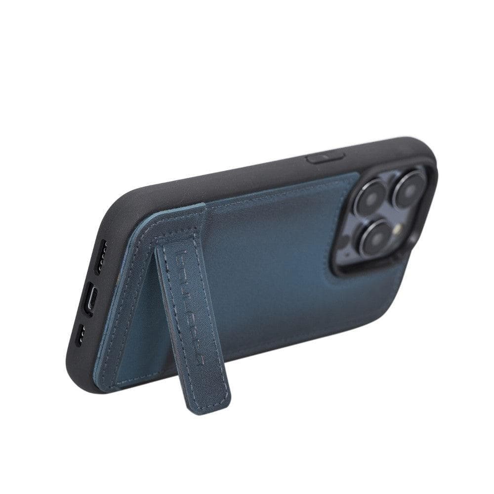 Flex Base Genuine Leather iPhone 14 Pro Case with Stand