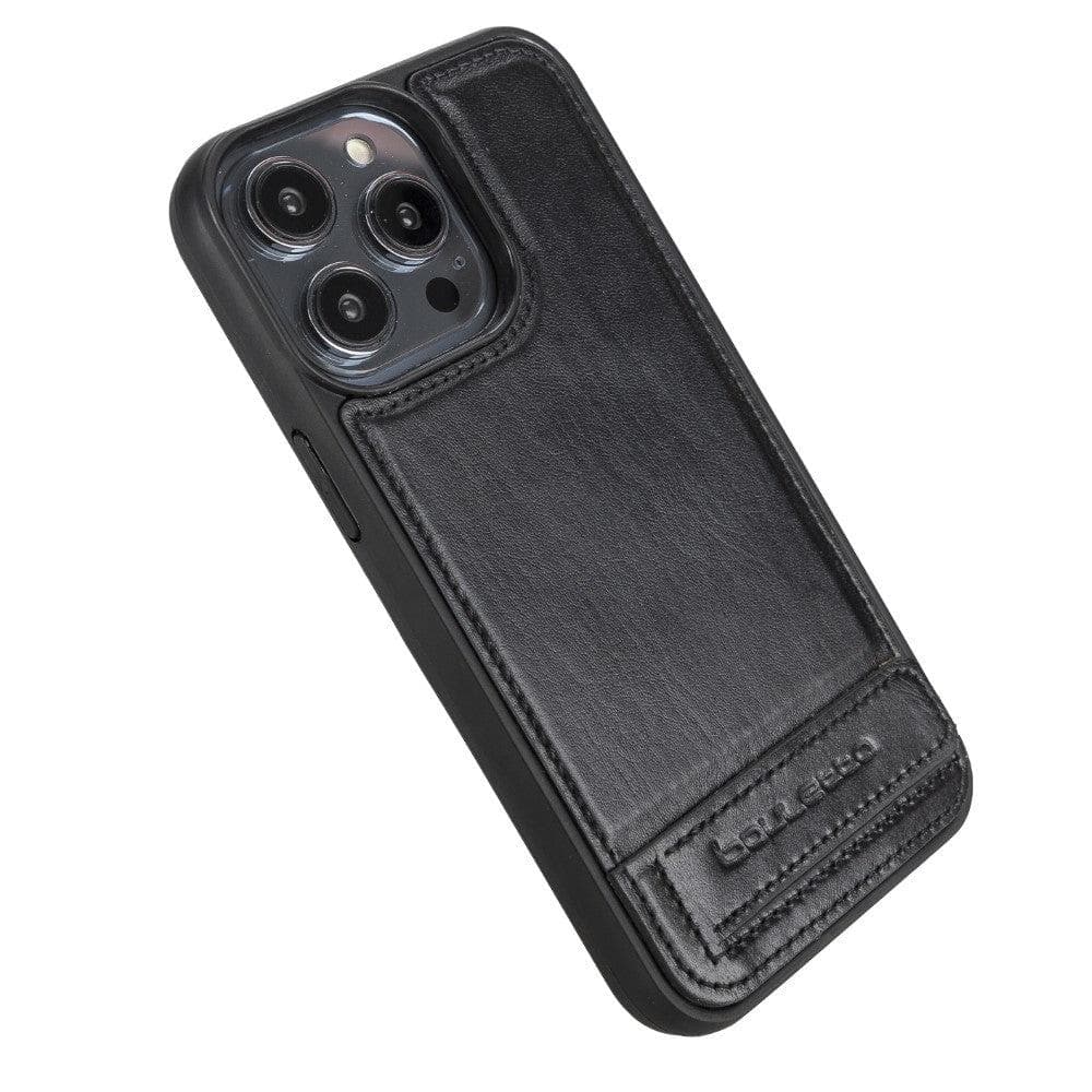 Flex Base Genuine Leather iPhone 14 Plus Case with Stand