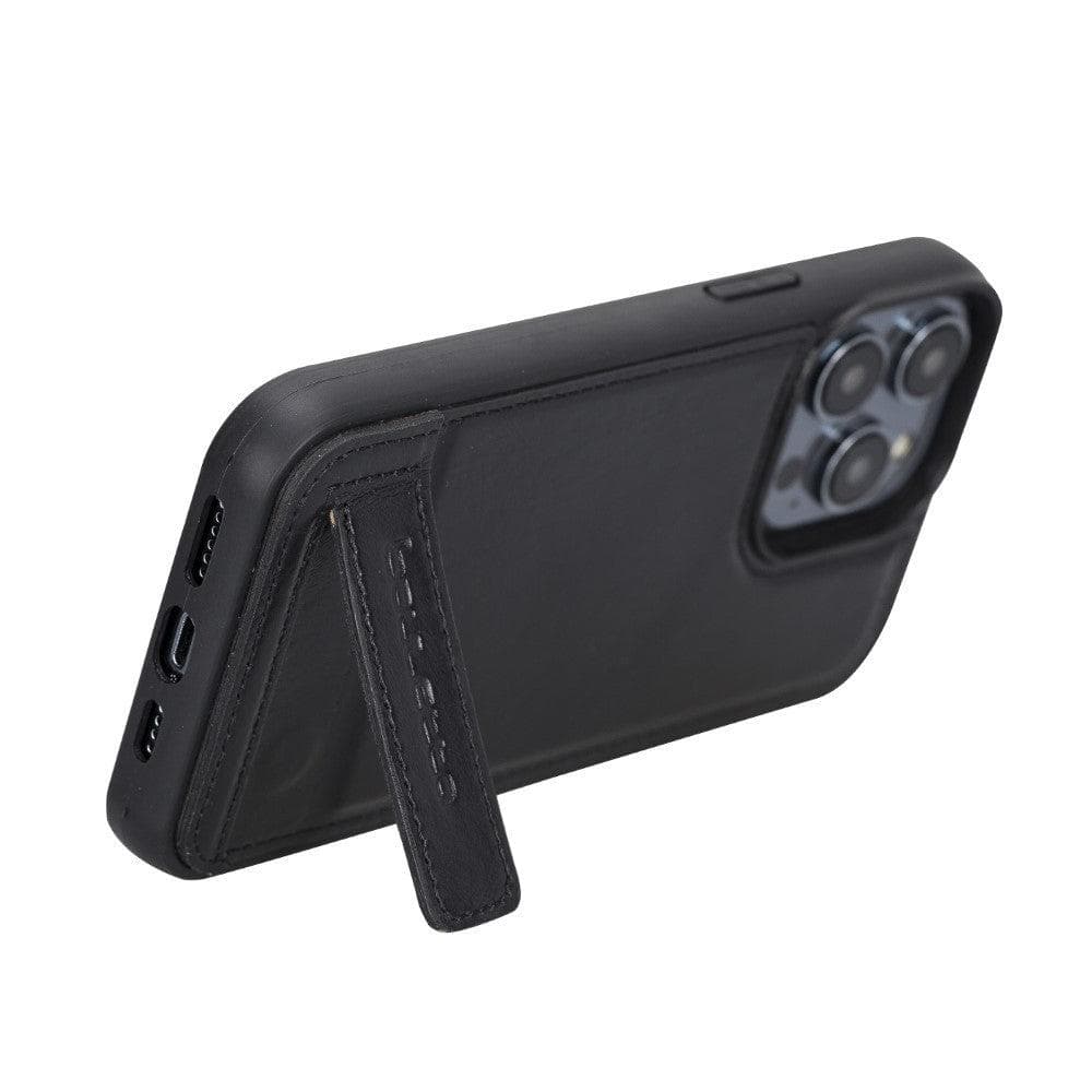 Flex Base Genuine Leather iPhone 14 Pro Max Case with Stand