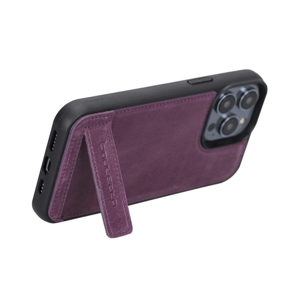 Flex Base Genuine Leather iPhone 14 Pro Case with Stand