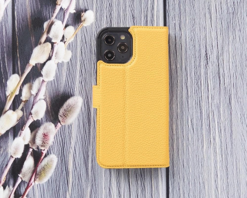 Magic iPhone 12 Mini Çıkarılabilir Hakiki Deri Cüzdan Kılıf