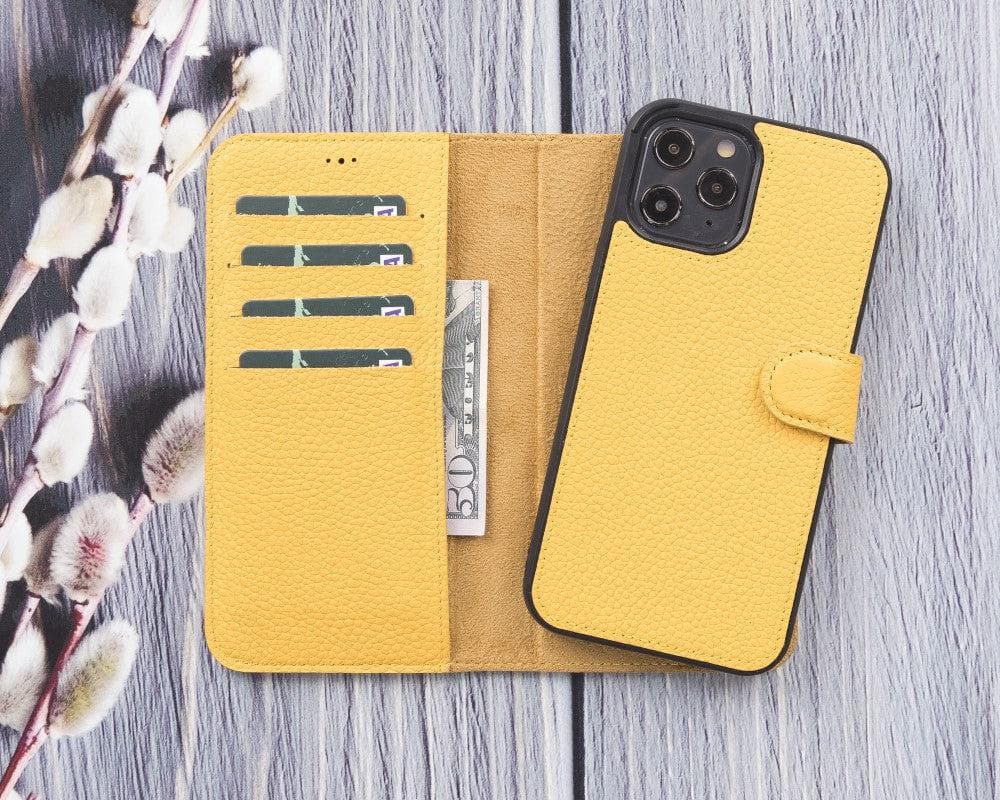 Magic iPhone 12 Mini Çıkarılabilir Hakiki Deri Cüzdan Kılıf