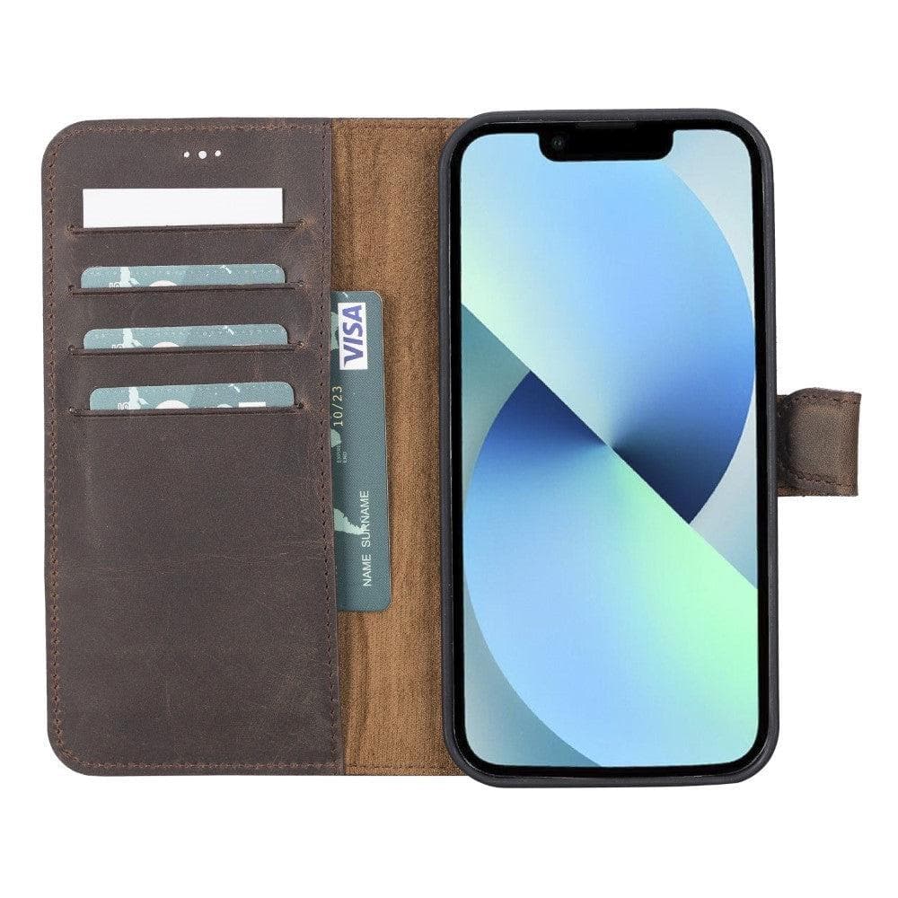 Magic iPhone 12 / 12 Pro Detachable Genuine Leather Wallet Case