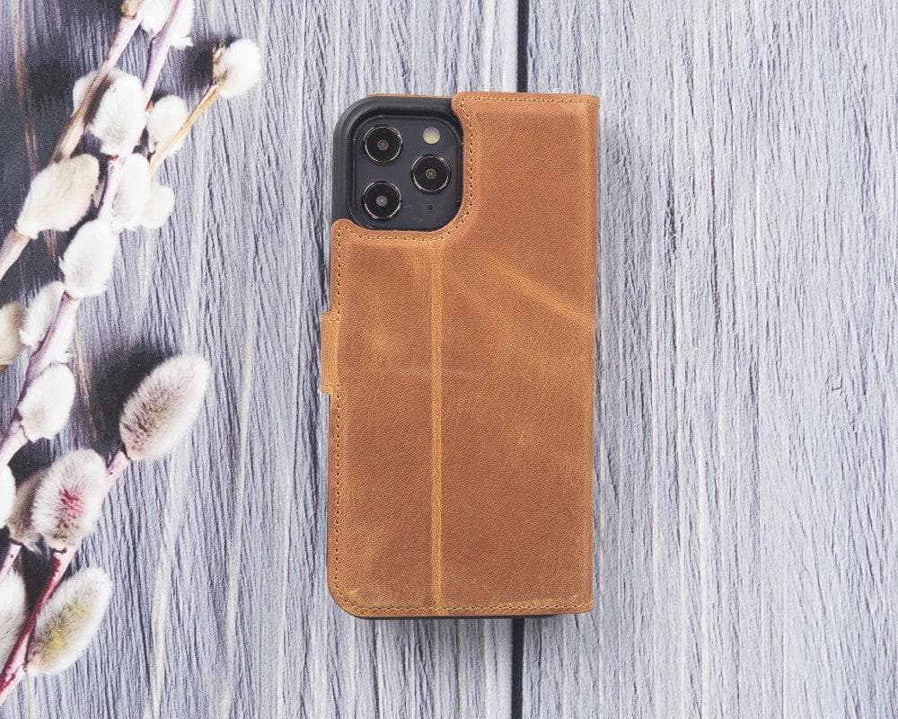 Magic iPhone 12 Mini Çıkarılabilir Hakiki Deri Cüzdan Kılıf