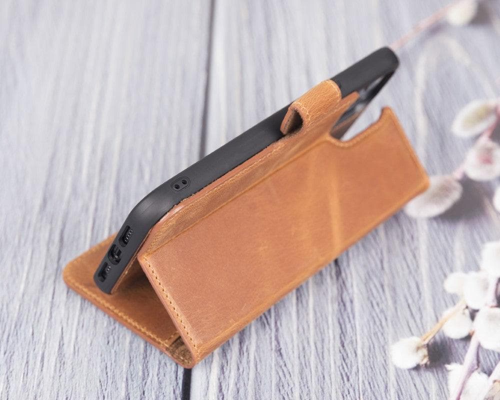 Magic iPhone 12 Mini Çıkarılabilir Hakiki Deri Cüzdan Kılıf