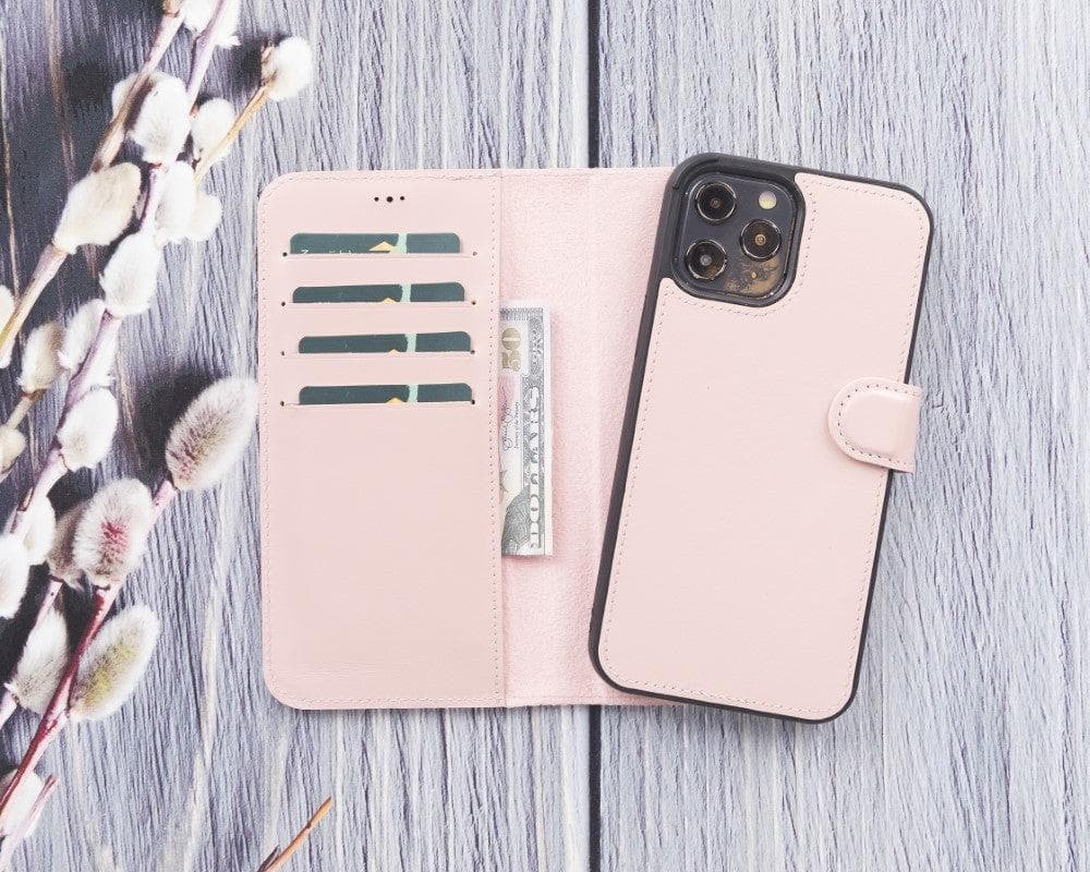 Magic iPhone 12 Mini Çıkarılabilir Hakiki Deri Cüzdan Kılıf