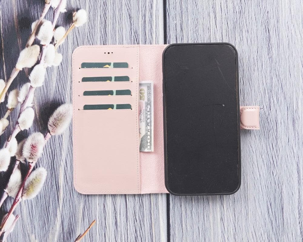 Magic iPhone 12 Mini Çıkarılabilir Hakiki Deri Cüzdan Kılıf