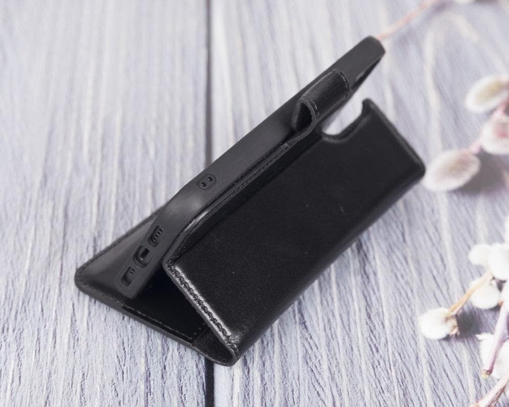 Magic iPhone 12 Pro Max Çıkarılabilir Hakiki Deri Cüzdan Kılıf