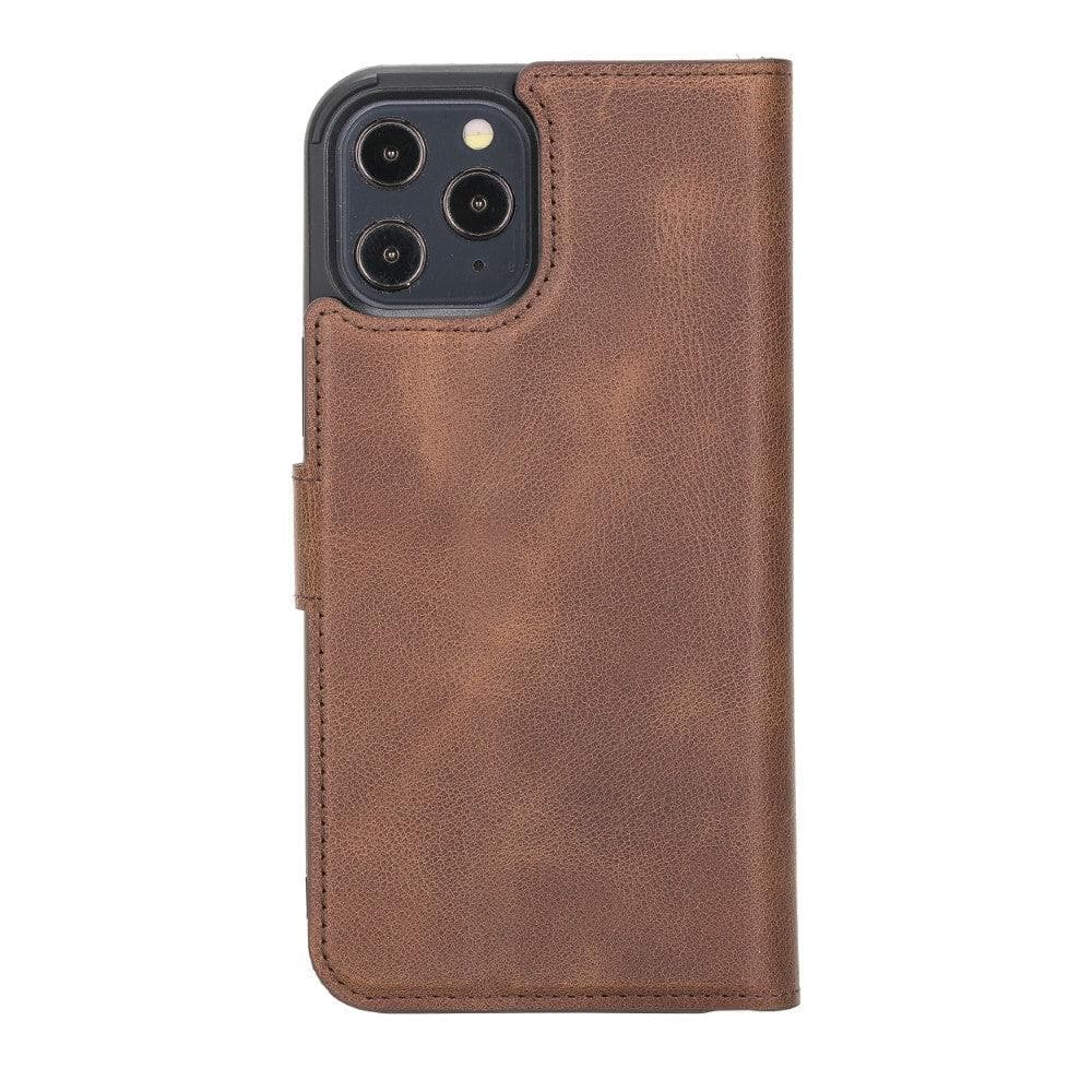 Magic iPhone 12 Mini Çıkarılabilir Hakiki Deri Cüzdan Kılıf