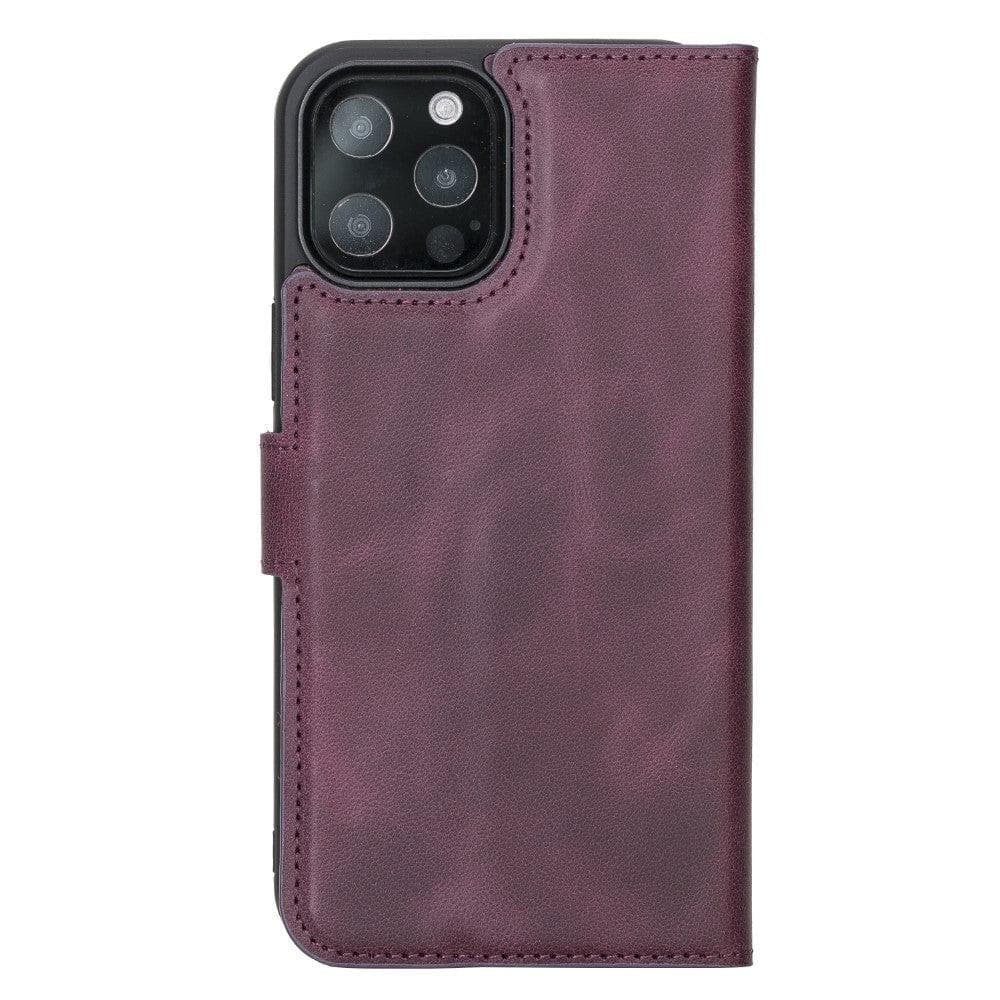 Magic iPhone 12 / 12 Pro Detachable Genuine Leather Wallet Case