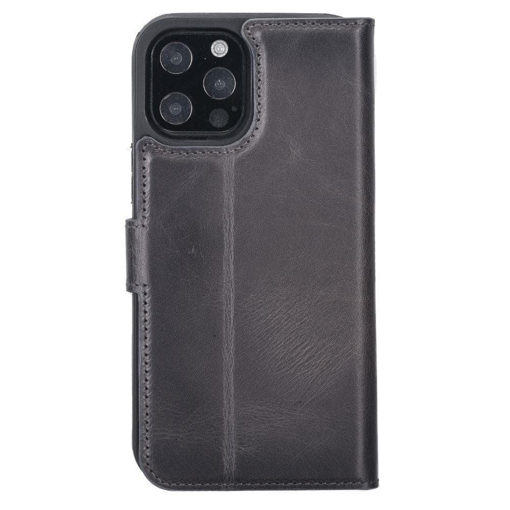 Magic iPhone 12 / 12 Pro Detachable Genuine Leather Wallet Case