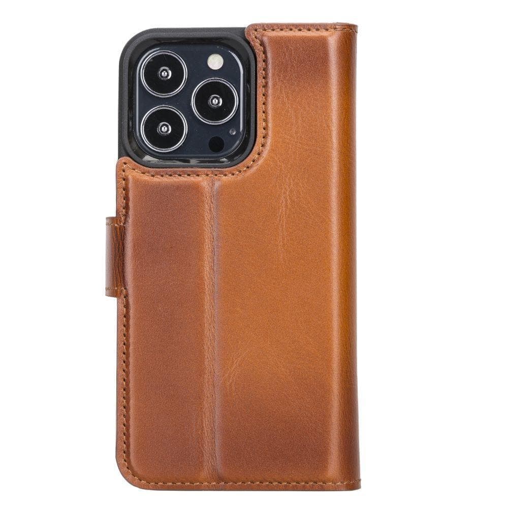 Magic iPhone 13 Pro Genuine Leather Detachable Wallet Case