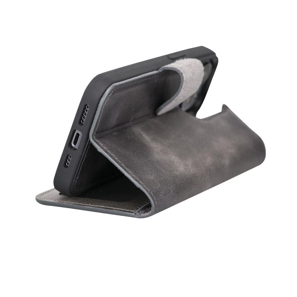 Magic iPhone 13 Pro Genuine Leather Detachable Wallet Case