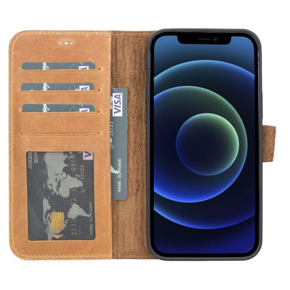 Magic iPhone 13 Pro Genuine Leather Detachable Wallet Case