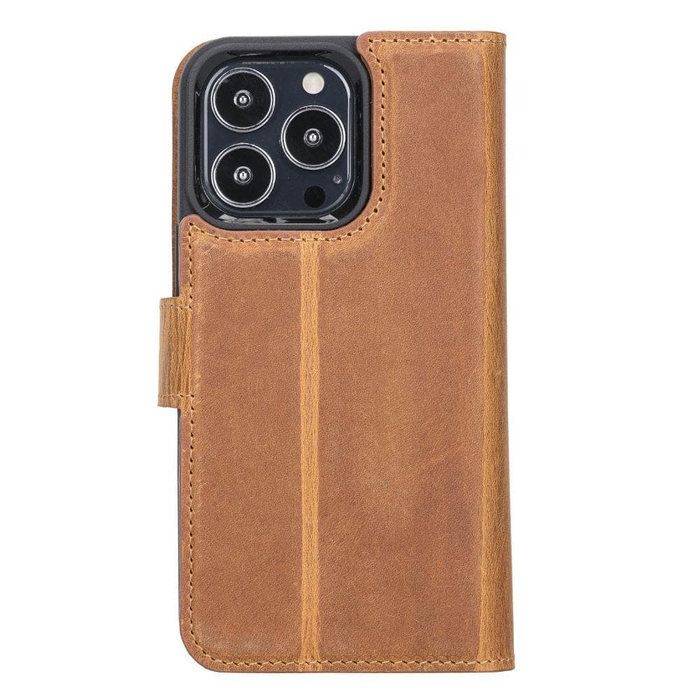 Magic iPhone 13 Pro Genuine Leather Detachable Wallet Case