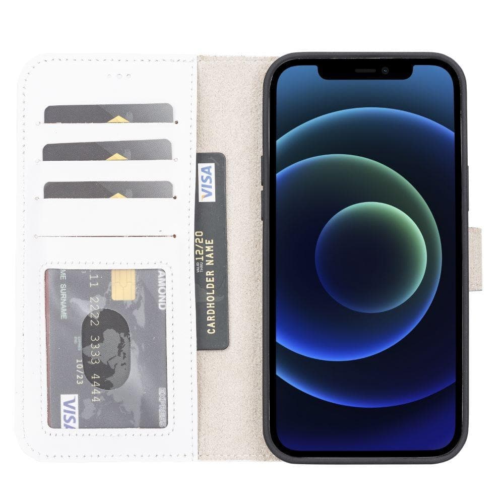 Magic iPhone 13 Pro Genuine Leather Detachable Wallet Case