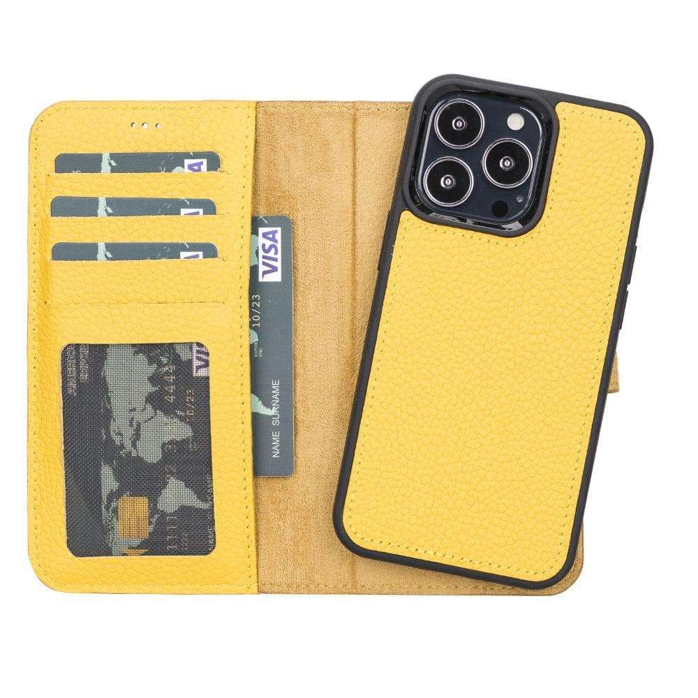Magic iPhone 13 Pro Genuine Leather Detachable Wallet Case