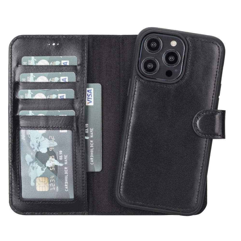 Magic iPhone 14 Pro Max Detachable Leather Wallet Case - saracleather