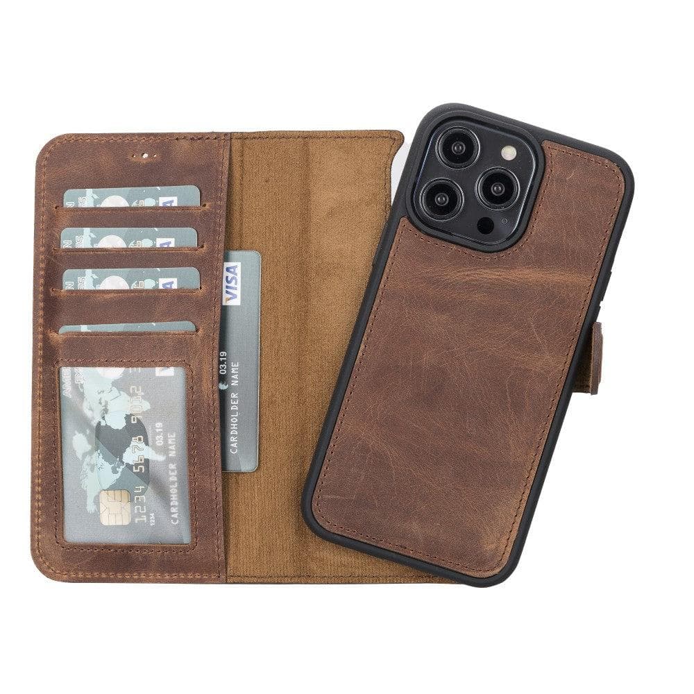 Magic iPhone 14 Pro Max Detachable Leather Wallet Case - saracleather