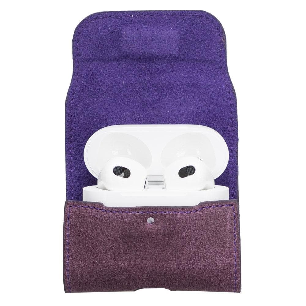 Mai Magnet AirPods 1 ve AirPods 2 Kancalı Hakiki Deri Kılıf
