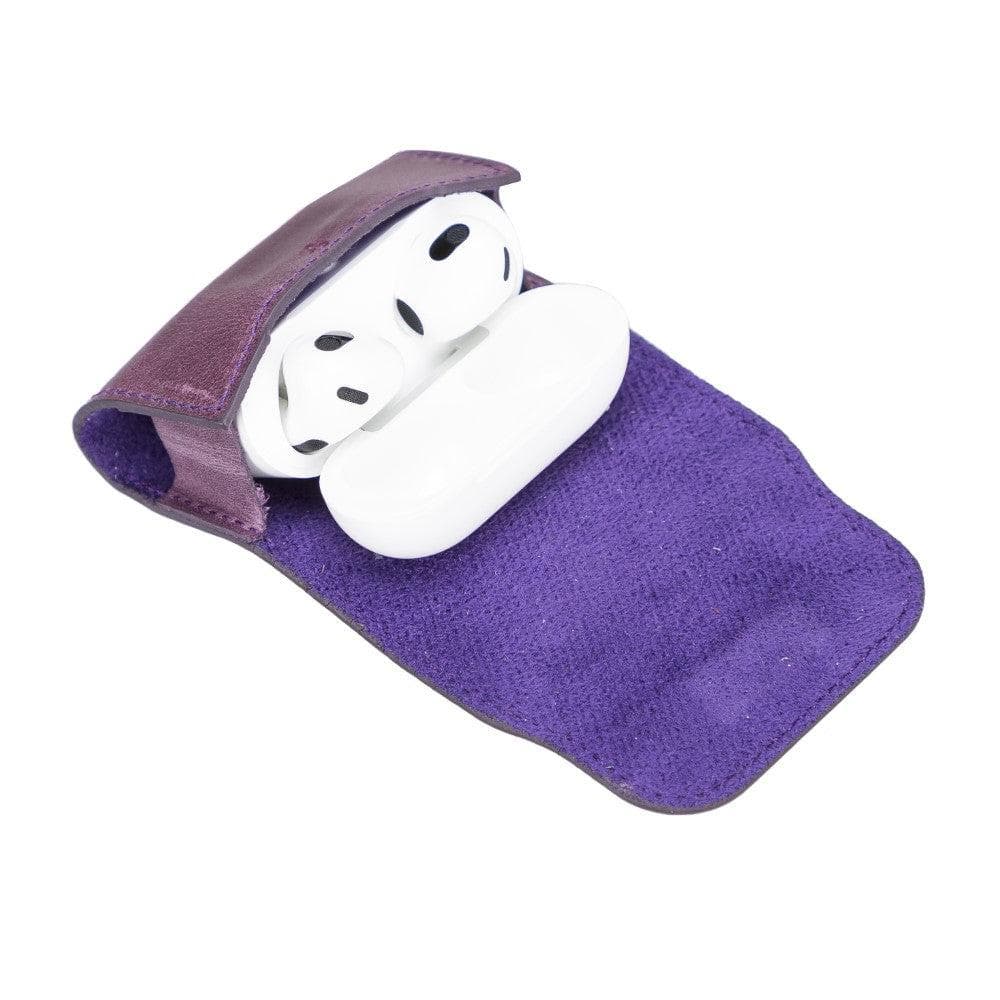 Mai Magnet AirPods 1 ve AirPods 2 Kancalı Hakiki Deri Kılıf