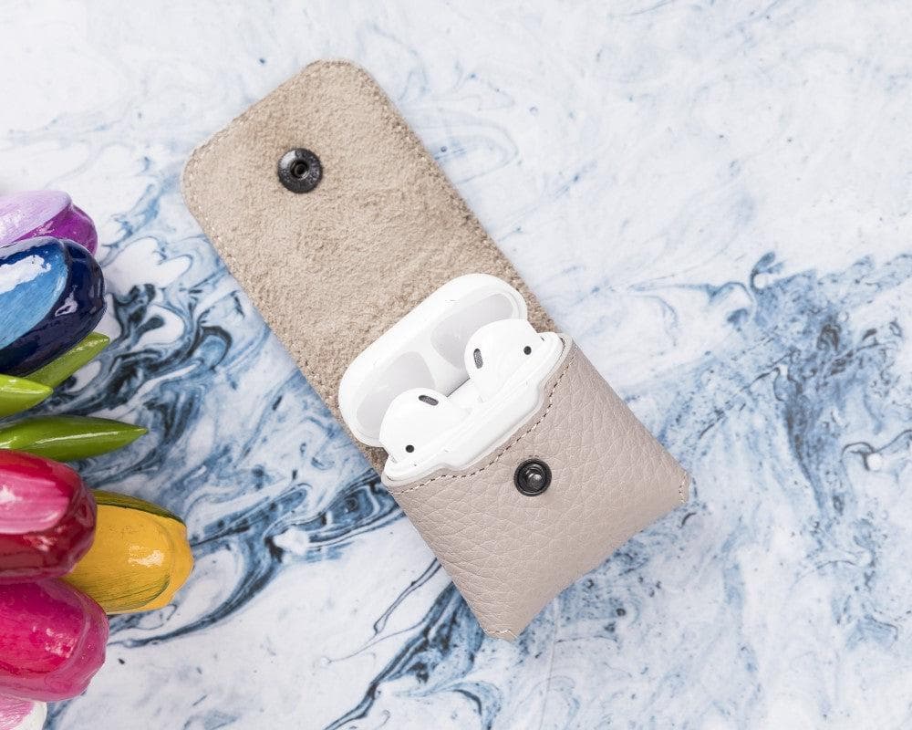 Mai Magnet AirPods 1 ve AirPods 2 Kancalı Hakiki Deri Kılıf