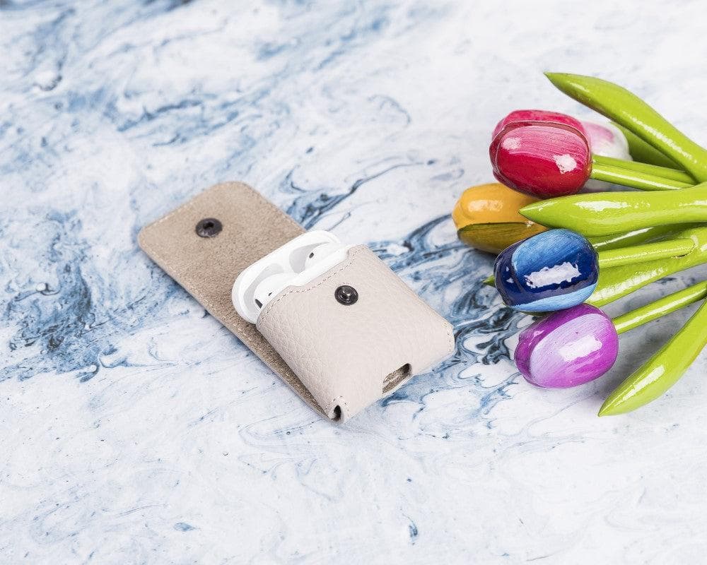 Mai Magnet AirPods 1 ve AirPods 2 Kancalı Hakiki Deri Kılıf