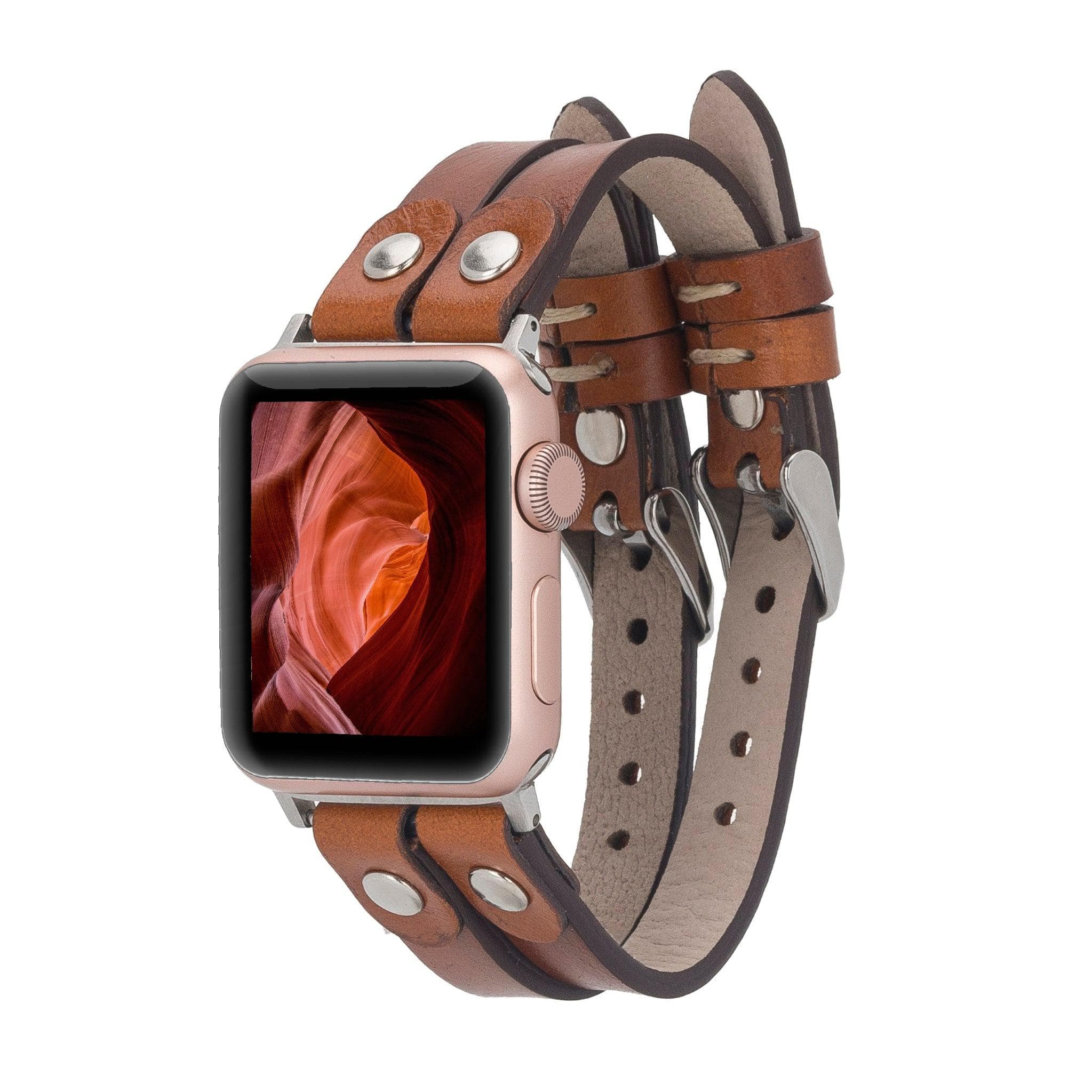 Durham Ely Leather Apple Watch Double Band - saracleather
