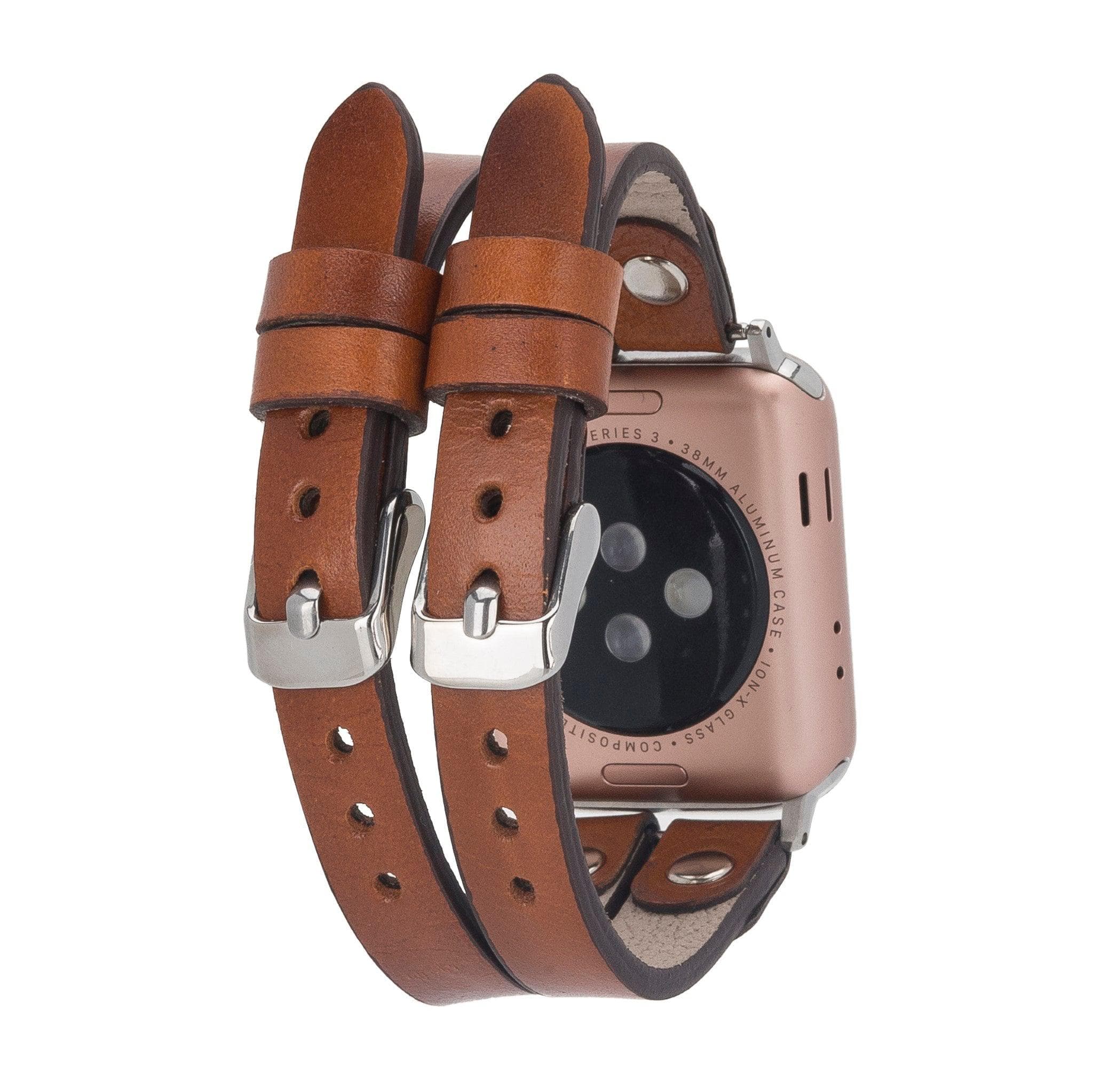 Durham Ely Leather Apple Watch Double Band - saracleather
